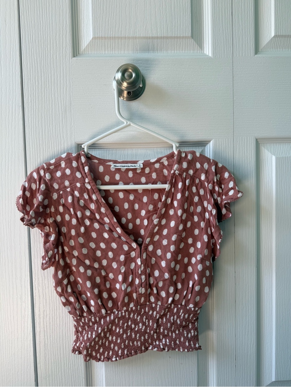 Abercrombie & Fitch Polka Dot Smocked Top – Size S